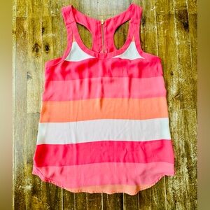 Express Striped Pink and Orange Tank Top